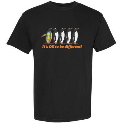 Autism Awareness Hoodie It's OK To Be Different Penguin Garment-Dyed Heavyweight T-Shirt