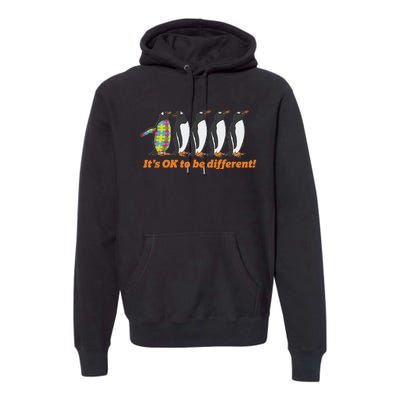 Autism Awareness Hoodie It's OK To Be Different Penguin Premium Hoodie