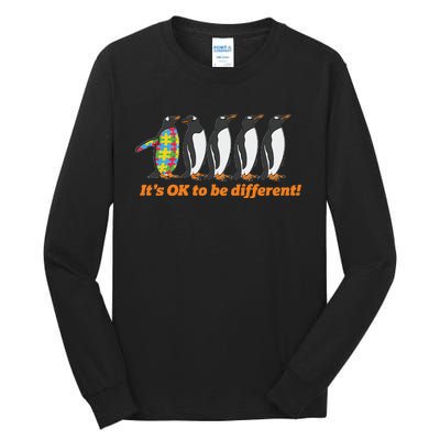 Autism Awareness Hoodie It's OK To Be Different Penguin Tall Long Sleeve T-Shirt