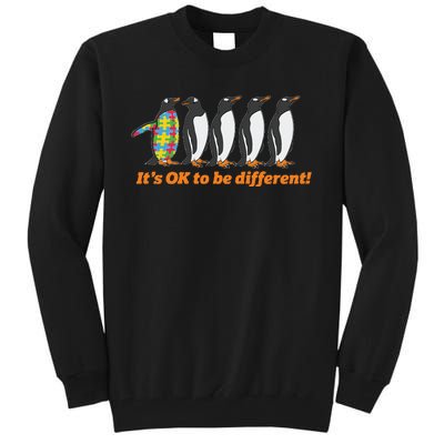 Autism Awareness Hoodie It's OK To Be Different Penguin Tall Sweatshirt