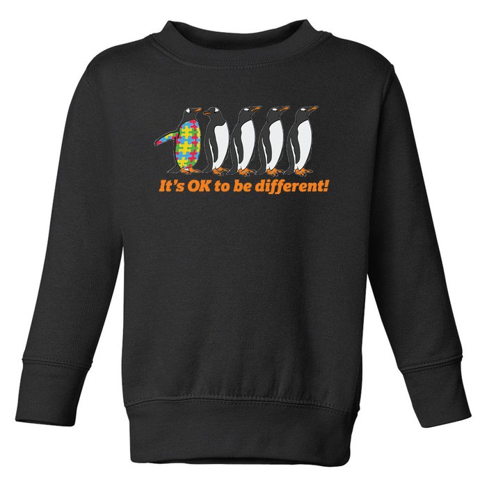 Autism Awareness Hoodie It's OK To Be Different Penguin Toddler Sweatshirt