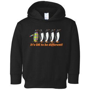 Autism Awareness Hoodie It's OK To Be Different Penguin Toddler Hoodie