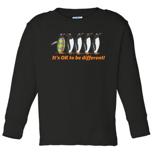 Autism Awareness Hoodie It's OK To Be Different Penguin Toddler Long Sleeve Shirt