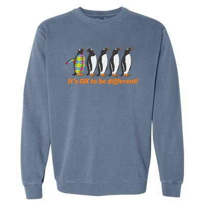 Autism Awareness Hoodie It's OK To Be Different Penguin Garment-Dyed Sweatshirt