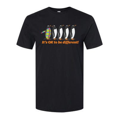 Autism Awareness Hoodie It's OK To Be Different Penguin Softstyle CVC T-Shirt