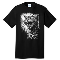 Angry Aggressive Hissing Cat Ready To Attack Tall T-Shirt