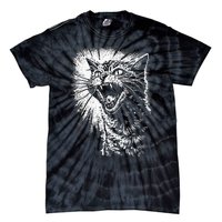 Angry Aggressive Hissing Cat Ready To Attack Tie-Dye T-Shirt