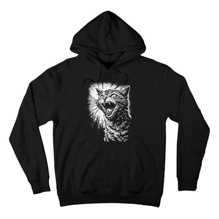 Angry Aggressive Hissing Cat Ready To Attack Tall Hoodie