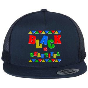 African American History Month Black Is Beautiful Gift Flat Bill Trucker Hat