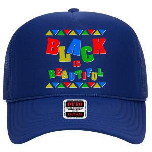 African American History Month Black Is Beautiful Gift High Crown Mesh Back Trucker Hat