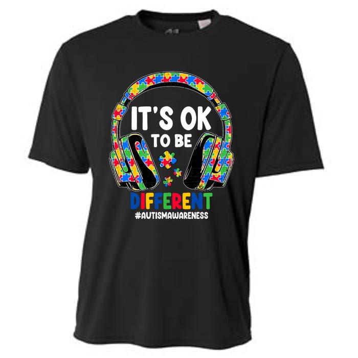 Autism Awareness Headphones ItS Ok To Be Different Cooling Performance Crew T-Shirt