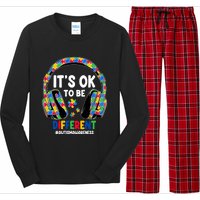 Autism Awareness Headphones ItS Ok To Be Different Long Sleeve Pajama Set