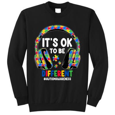 Autism Awareness Headphones ItS Ok To Be Different Tall Sweatshirt