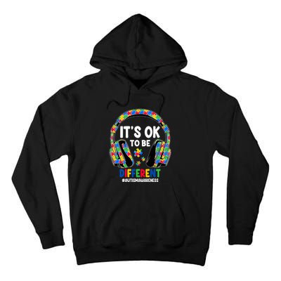 Autism Awareness Headphones ItS Ok To Be Different Tall Hoodie