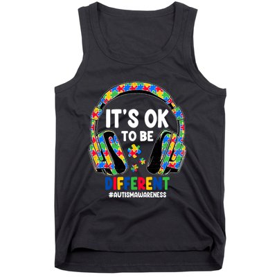 Autism Awareness Headphones ItS Ok To Be Different Tank Top