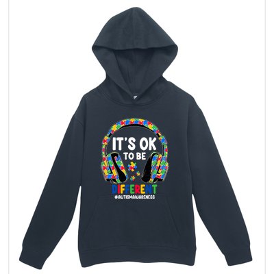 Autism Awareness Headphones ItS Ok To Be Different Urban Pullover Hoodie