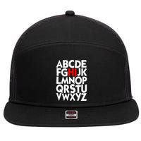 Alphabet ABCs Hi Kindergarten Alphabet learn ABCs  7 Panel Mesh Trucker Snapback Hat