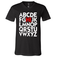 Alphabet ABCs Hi Kindergarten Alphabet learn ABCs  V-Neck T-Shirt