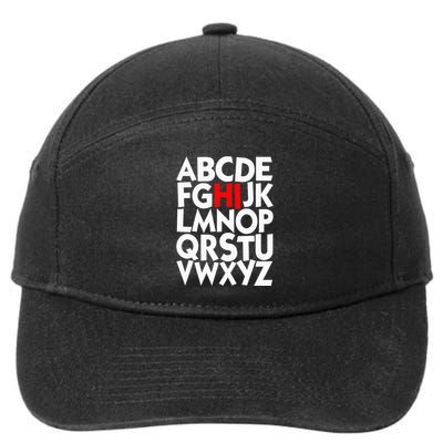 Alphabet ABCs Hi Kindergarten Alphabet learn ABCs  7-Panel Snapback Hat