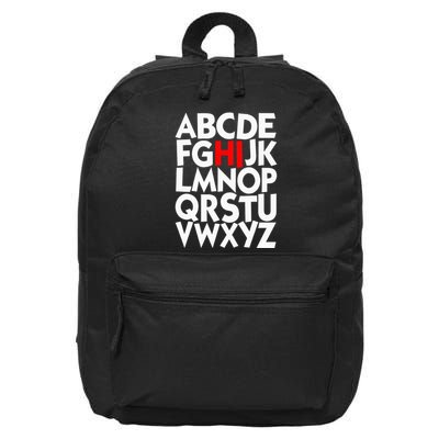 Alphabet ABCs Hi Kindergarten Alphabet learn ABCs  16 in Basic Backpack