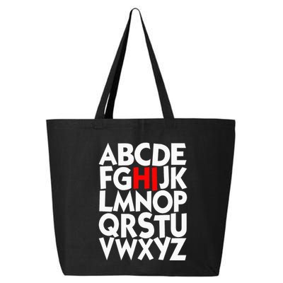 Alphabet ABCs Hi Kindergarten Alphabet learn ABCs  25L Jumbo Tote