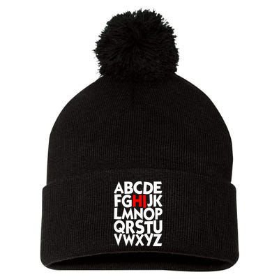 Alphabet ABCs Hi Kindergarten Alphabet learn ABCs  Pom Pom 12in Knit Beanie