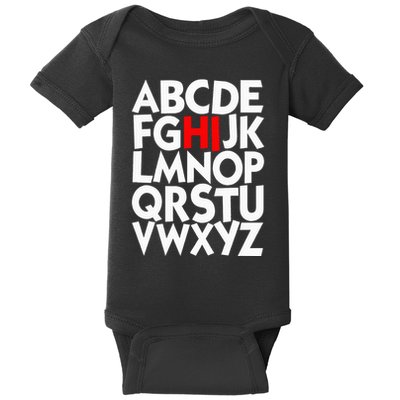 Alphabet ABCs Hi Kindergarten Alphabet learn ABCs  Baby Bodysuit