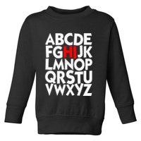 Alphabet ABCs Hi Kindergarten Alphabet learn ABCs  Toddler Sweatshirt