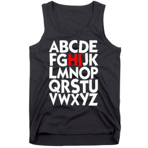 Alphabet ABCs Hi Kindergarten Alphabet learn ABCs  Tank Top