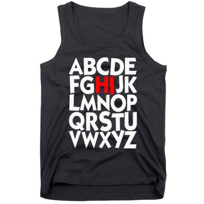 Alphabet ABCs Hi Kindergarten Alphabet learn ABCs  Tank Top