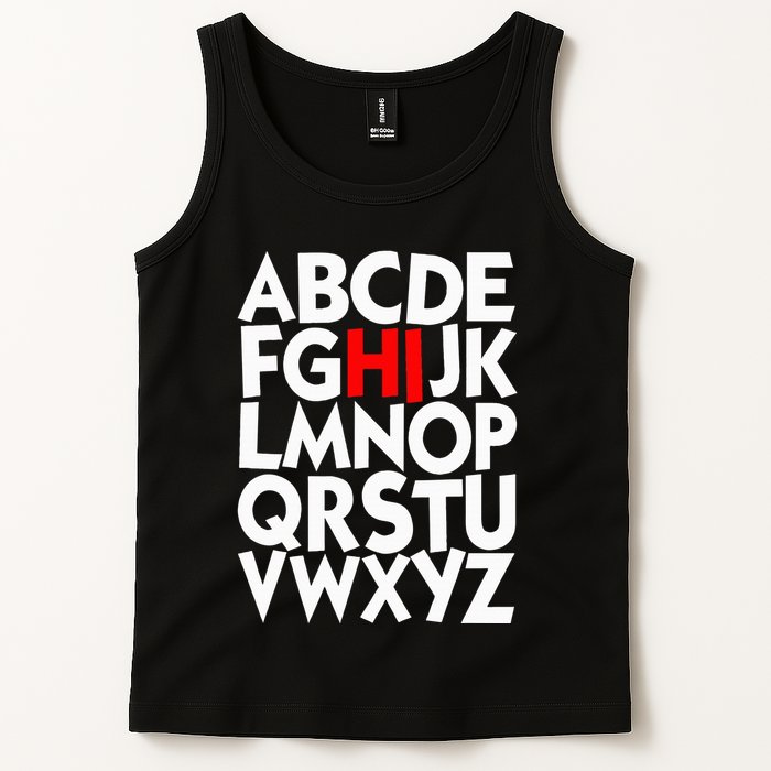 Alphabet ABCs Hi Kindergarten Alphabet learn ABCs  Tank Top