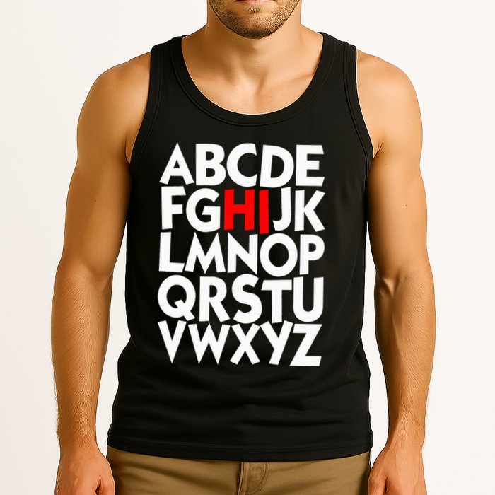 Alphabet ABCs Hi Kindergarten Alphabet learn ABCs  Tank Top