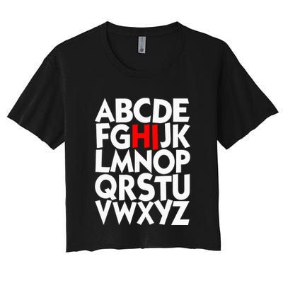 Alphabet ABCs Hi Kindergarten Alphabet learn ABCs  Crop Top