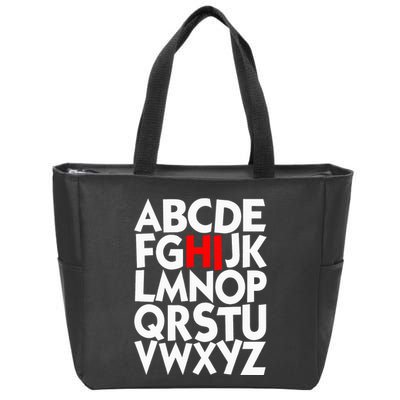 Alphabet ABCs Hi Kindergarten Alphabet learn ABCs  Zip Tote Bag