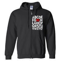 Alphabet ABCs Hi Kindergarten Alphabet learn ABCs  Full Zip Hoodie