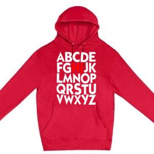 Alphabet ABCs Hi Kindergarten Alphabet learn ABCs  Premium Pullover Hoodie