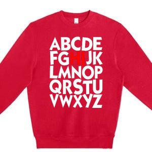 Alphabet ABCs Hi Kindergarten Alphabet learn ABCs  Premium Crewneck Sweatshirt