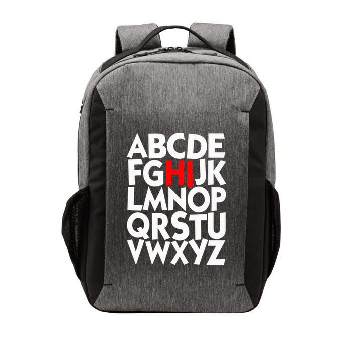 Alphabet ABCs Hi Kindergarten Alphabet learn ABCs  Vector Backpack