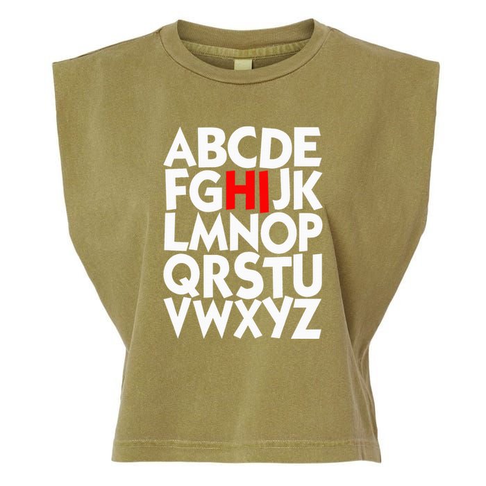 Alphabet ABCs Hi Kindergarten Alphabet learn ABCs  Garment-Dyed Women's Muscle Tee