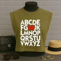 Alphabet ABCs Hi Kindergarten Alphabet learn ABCs  Garment-Dyed Women's Muscle Tee