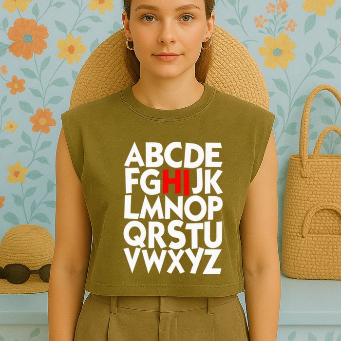 Alphabet ABCs Hi Kindergarten Alphabet learn ABCs  Garment-Dyed Women's Muscle Tee