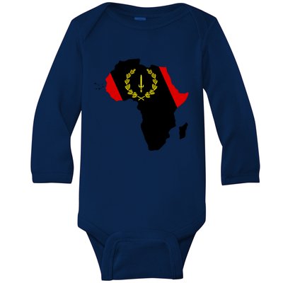 American African Heritage Flag American Black Heritage Flag Funny Gift Baby Long Sleeve Bodysuit