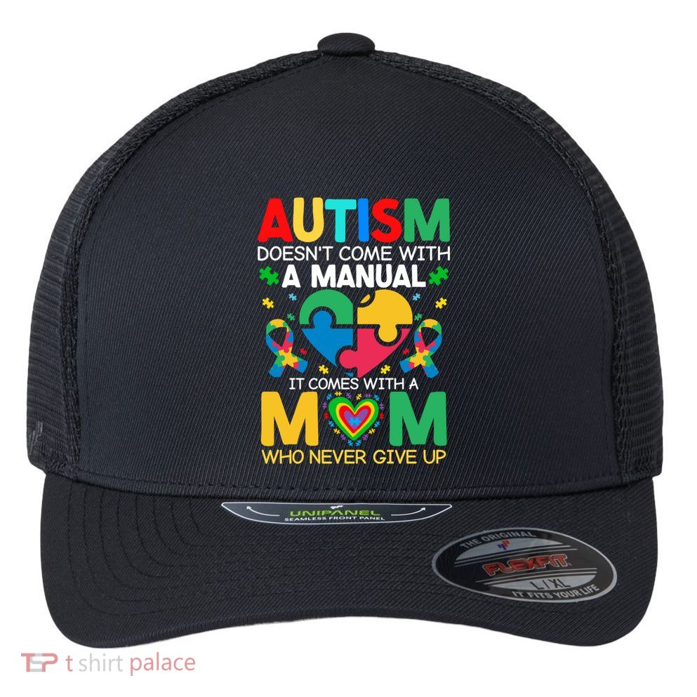 Autism Awareness Heart Of Support And Puzzle Piece Gift Flexfit Unipanel Trucker Cap