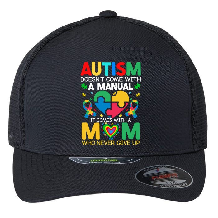 Autism Awareness Heart Of Support And Puzzle Piece Gift Flexfit Unipanel Trucker Cap