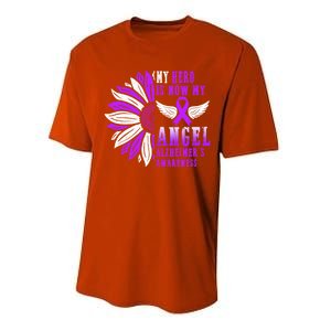 Alzheimers Awareness Hero Is Now My Angel Remembrance Purple Gift Performance Sprint T-Shirt