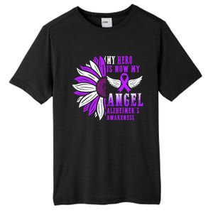 Alzheimers Awareness Hero Is Now My Angel Remembrance Purple Gift Tall Fusion ChromaSoft Performance T-Shirt