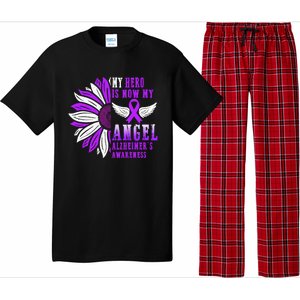 Alzheimers Awareness Hero Is Now My Angel Remembrance Purple Gift Pajama Set