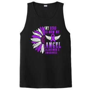 Alzheimers Awareness Hero Is Now My Angel Remembrance Purple Gift PosiCharge Competitor Tank