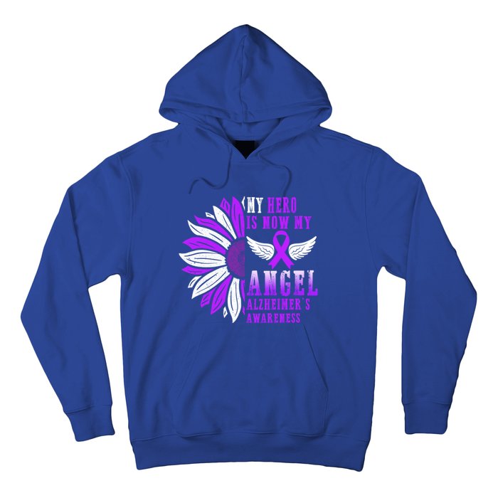 Alzheimers Awareness Hero Is Now My Angel Remembrance Purple Gift Hoodie