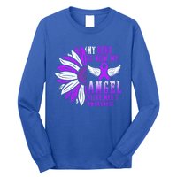 Alzheimers Awareness Hero Is Now My Angel Remembrance Purple Gift Long Sleeve Shirt